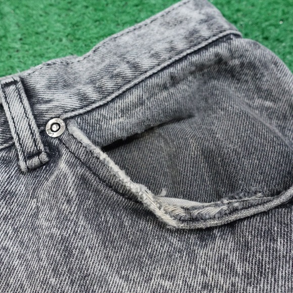 VINTAGE LEE USA MADE CHARCOAL WASH GREY DENIM BLUE JEANS 36X32 (33X30) - Picture 7 of 16